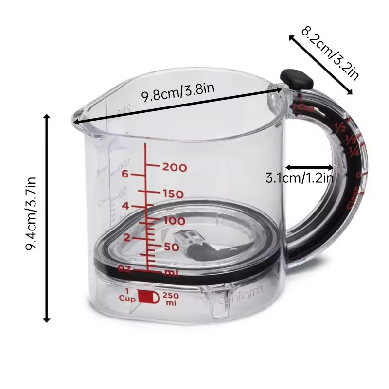 MeasureMate-4-in-1 - Multi-Functional Adjustable Measuring Cup with Scraper Base