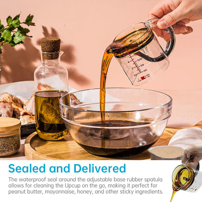 MeasureMate-4-in-1 - Multi-Functional Adjustable Measuring Cup with Scraper Base