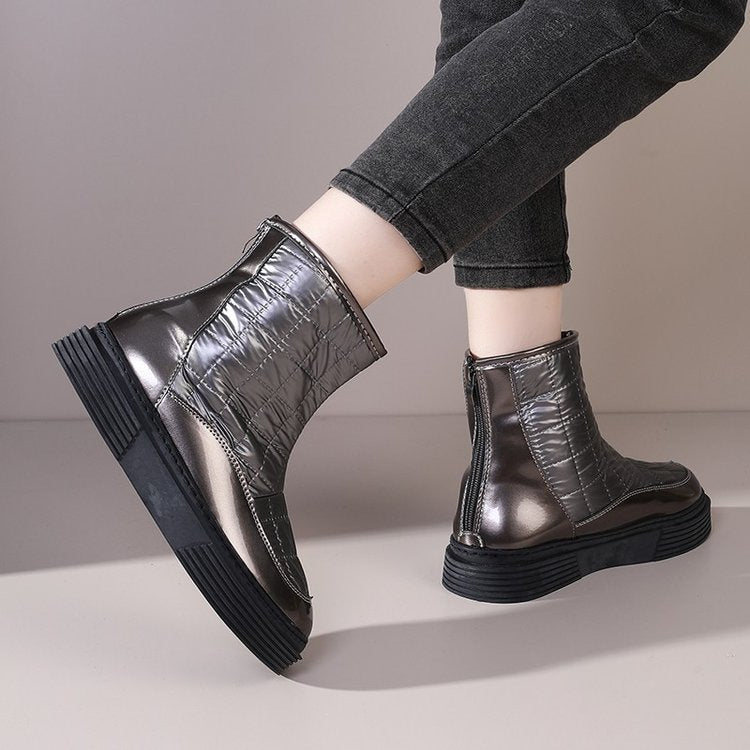 Thickened snow boots with added fleece women's shoes short sleeved cotton boots short boots ﻿