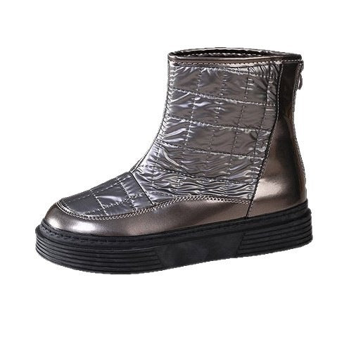 Thickened snow boots with added fleece women's shoes short sleeved cotton boots short boots ﻿