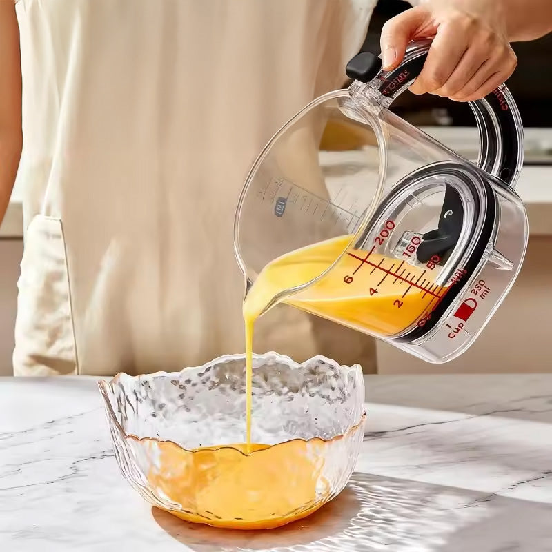 MeasureMate-4-in-1 - Multi-Functional Adjustable Measuring Cup with Scraper Base